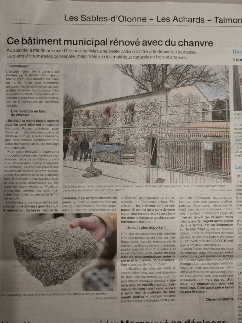 2024.03.13 – PDL – OUEST FRANCE – Visite Mairie Annexe Olonne sur mer – 85