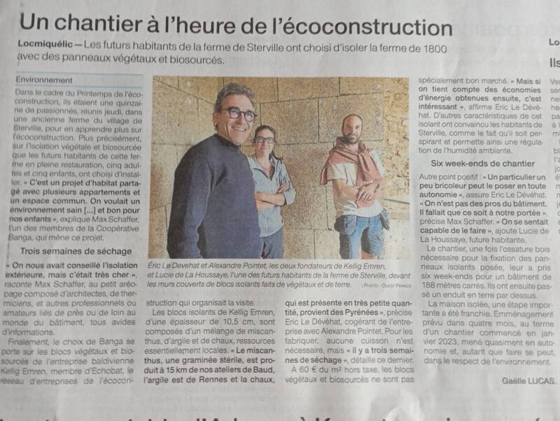 2024.05.23 – BZH – 56 – Visite de Chantier Kelling Emren – Article OuestFrance