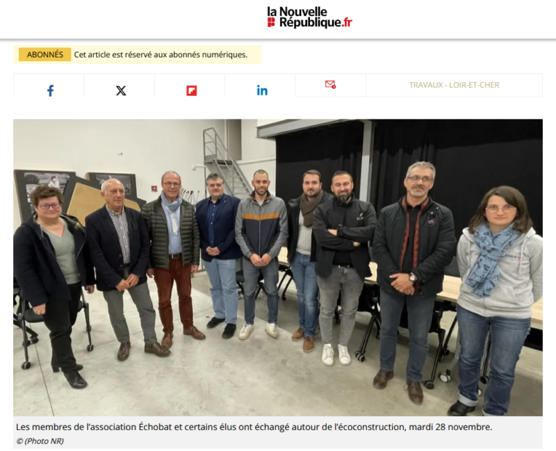 Loir et Cher  Échobat propose une solution pour éco construire solidairement 28.11.2023